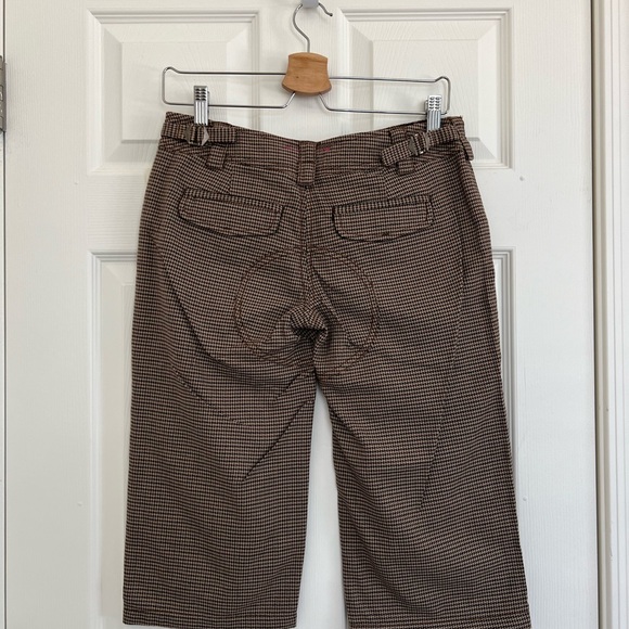NWT Free People Brown Houndstooth  Checkered Capri Pants Size 4 - Picture 4 of 5